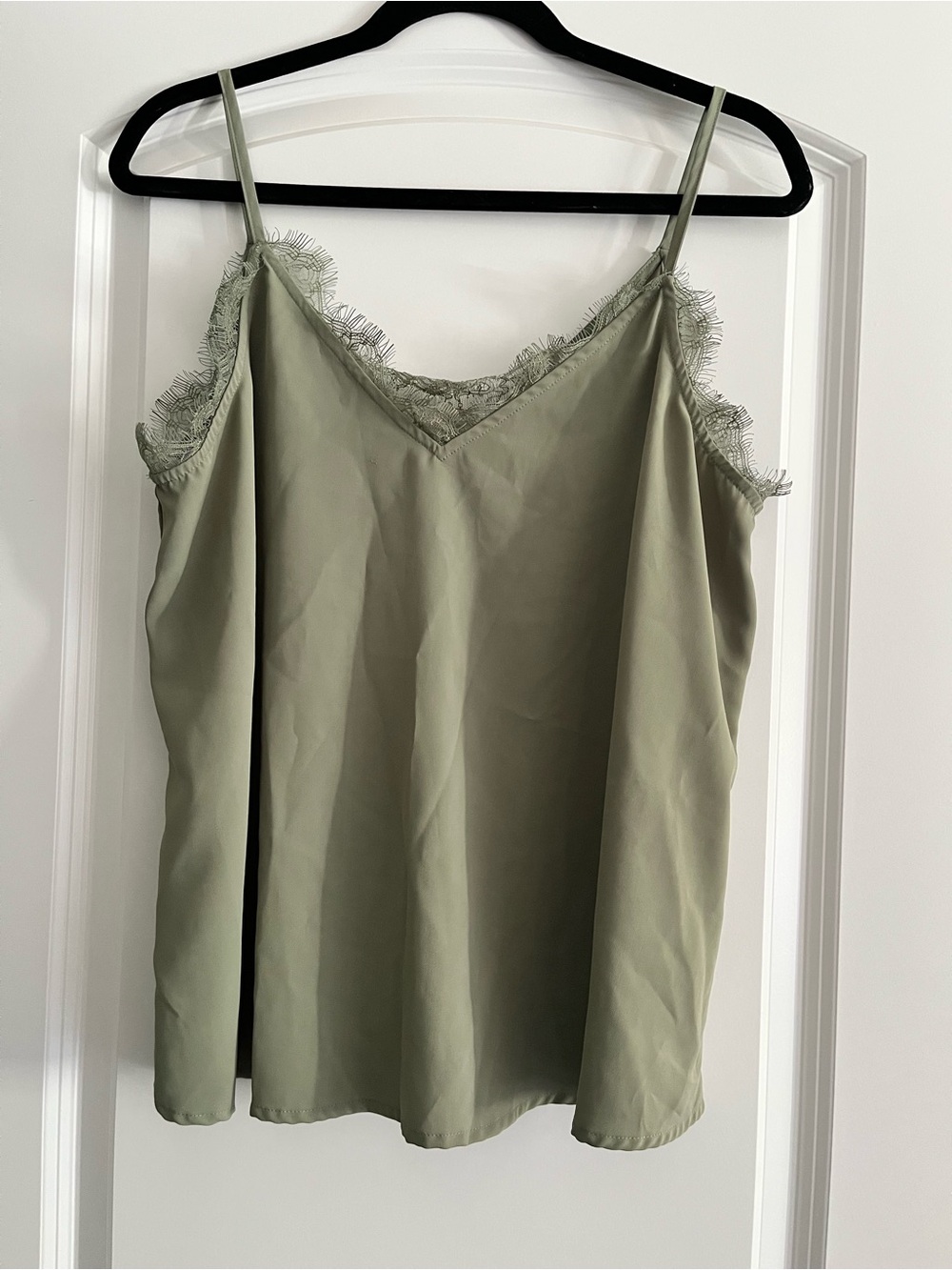 Francesca's Collections Olive Lace-Trim Cami